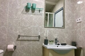 Ducha, secador de pelo y toallas