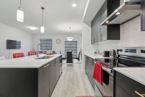 Microwave, oven, stovetop, dishwasher