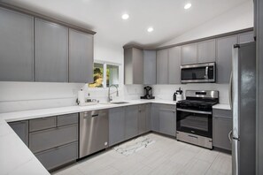 Microwave, oven, stovetop, dishwasher