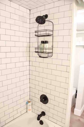 Hair dryer, towels, soap, toilet paper - Digs 5 of 5: 1BDRM Open & Airy Garden Suite with Private Parking & More! (Evansville)