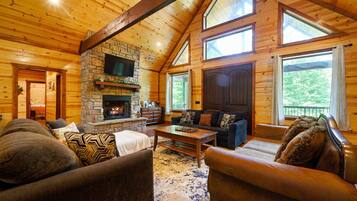 Cabin, Multiple Beds, Hot Tub, Mountain View (Majestic High) | Living area