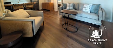Suite, Patio, Beach View | Laptop workspace, blackout drapes, iron/ironing board, free WiFi