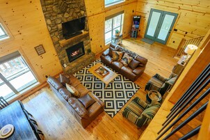 Cabin, Multiple Beds, Hot Tub, Mountain View (Summer Moon Lodge) | Living area | 41-inch flat-screen TV with digital channels