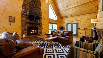 Cabin, Multiple Beds, Hot Tub, Mountain View (Summer Moon Lodge) | Living area | 41-inch flat-screen TV with digital channels