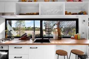 Fridge, oven, stovetop, toaster