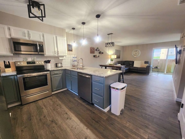 Microwave, oven, stovetop, dishwasher