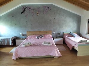 Iron/ironing board, travel crib, free WiFi, bed sheets