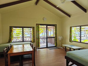 Family Bungalow, Lagoon View | Living area - Sunset Bugalows (Aituaki)