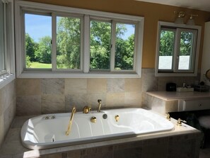 Jetted bath, eco-friendly toiletries, hair dryer, towels - Spacious Hudson Valley retreat. Relax by the fire and enjoy the wildlife. (High Falls)