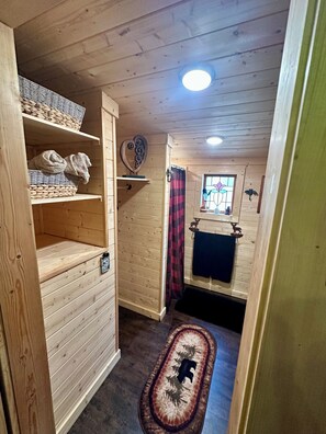 Interior - The Raven tiny log cabin in The Forest (Cosby)