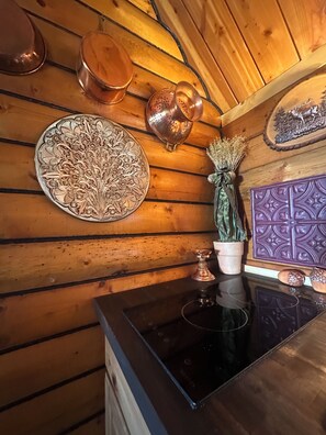 Interior - The Raven tiny log cabin in The Forest (Cosby)
