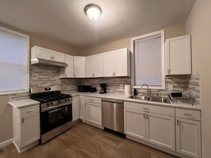 Microwave, oven, stovetop, dishwasher