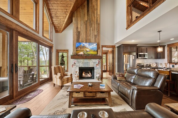 Smart TV, fireplace, video games, table football