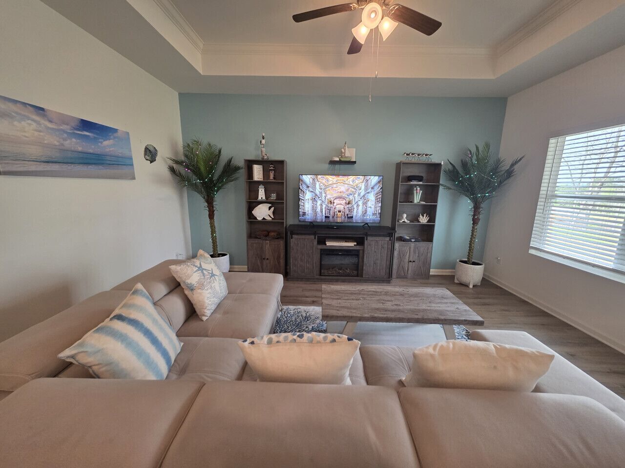 Televisión, chimenea