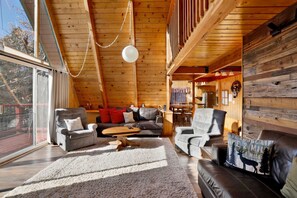 Smart TV, fireplace, table football