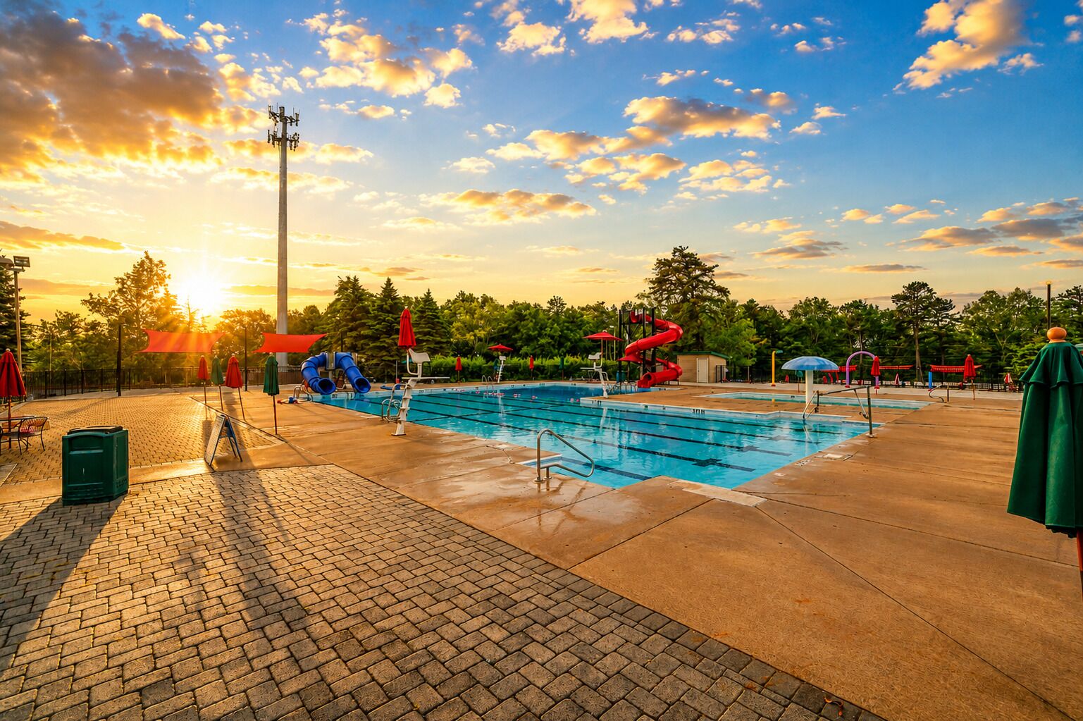 A heated pool