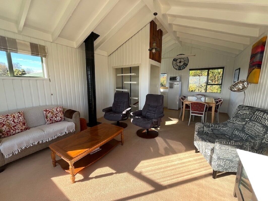 Télévision, cheminée, lecteur de DVD, livres