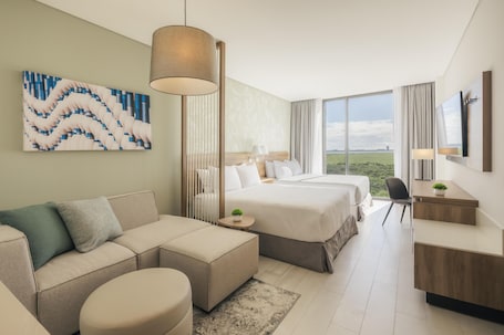 Room, 2 Queen Beds | Desk, iron/ironing board, free WiFi, bed sheets. Hyatt Place Cancun Airport
