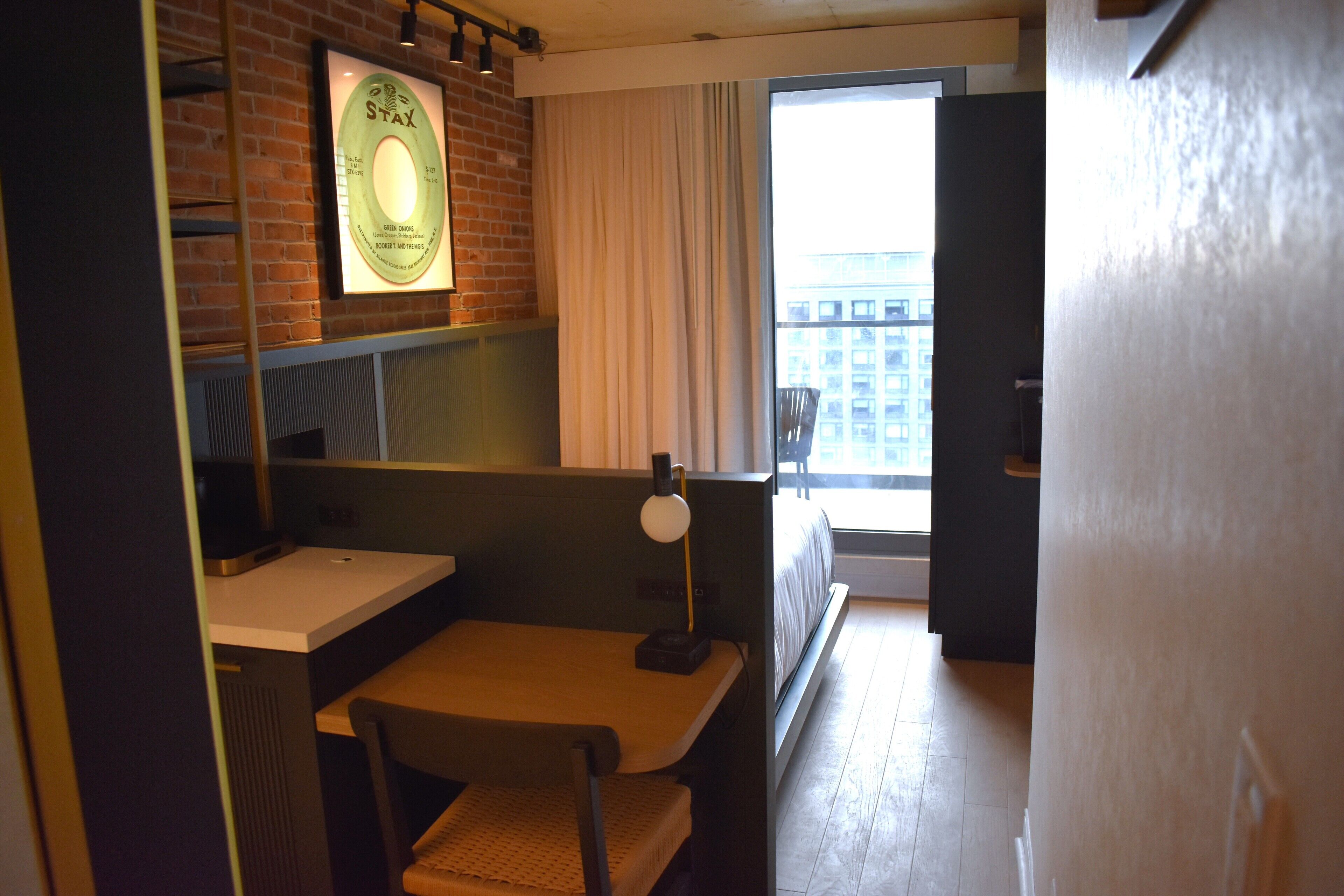 In-room safe, desk, laptop workspace, blackout curtains