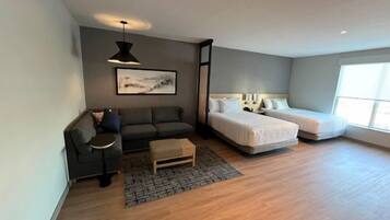 In-room safe, desk, laptop workspace, blackout drapes