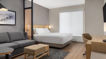 In-room safe, desk, laptop workspace, blackout drapes