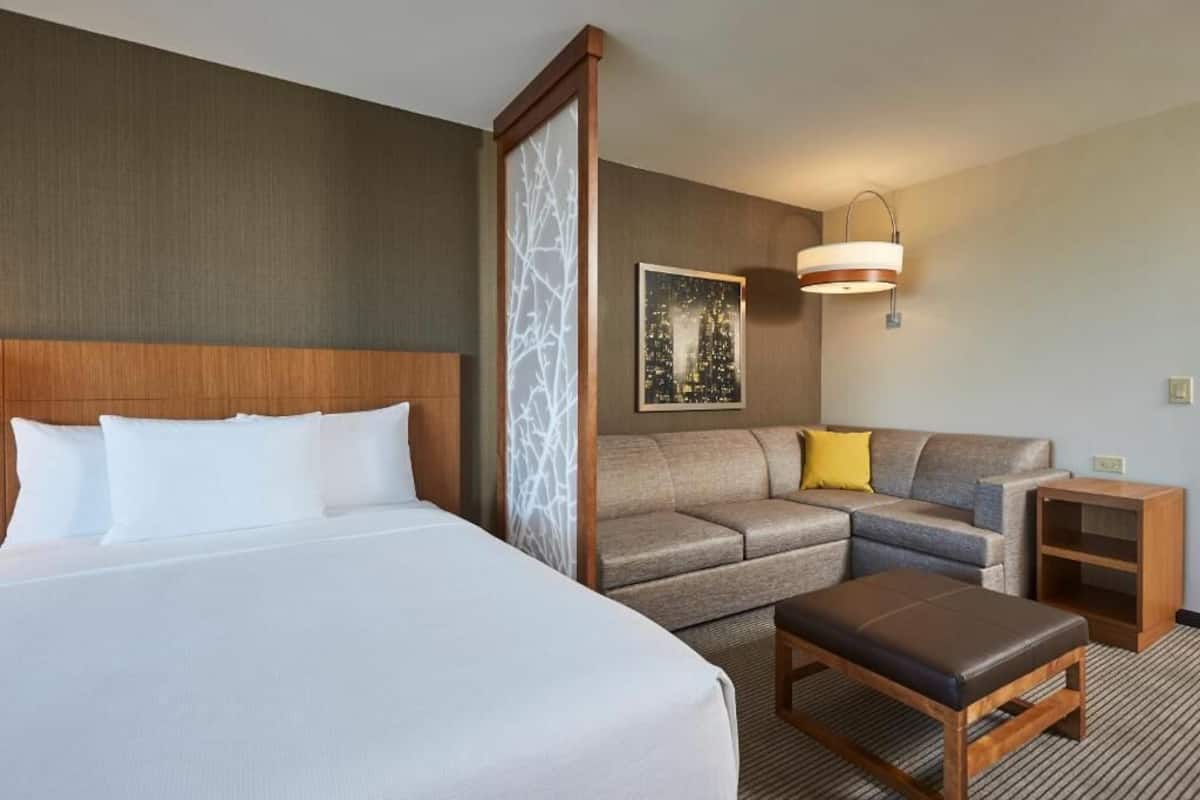 In-room safe, desk, laptop workspace, blackout curtains