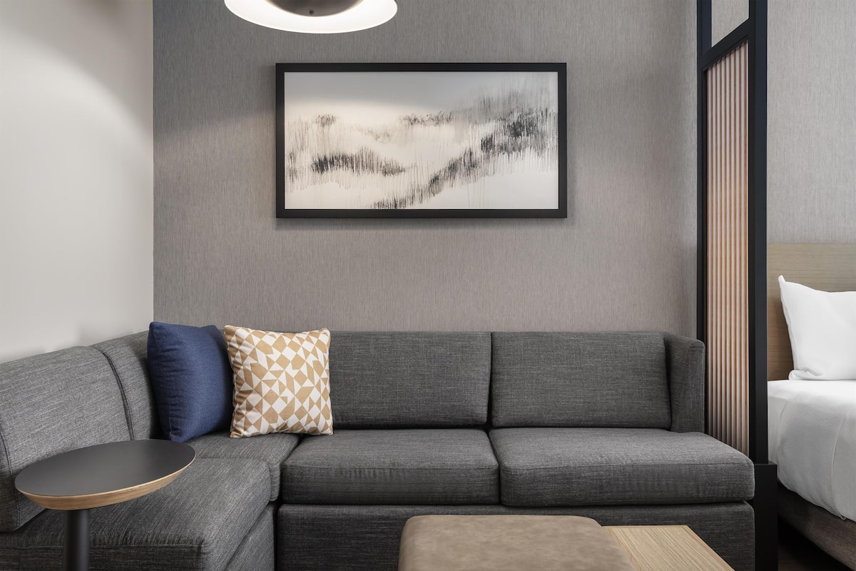 In-room safe, desk, laptop workspace, blackout drapes