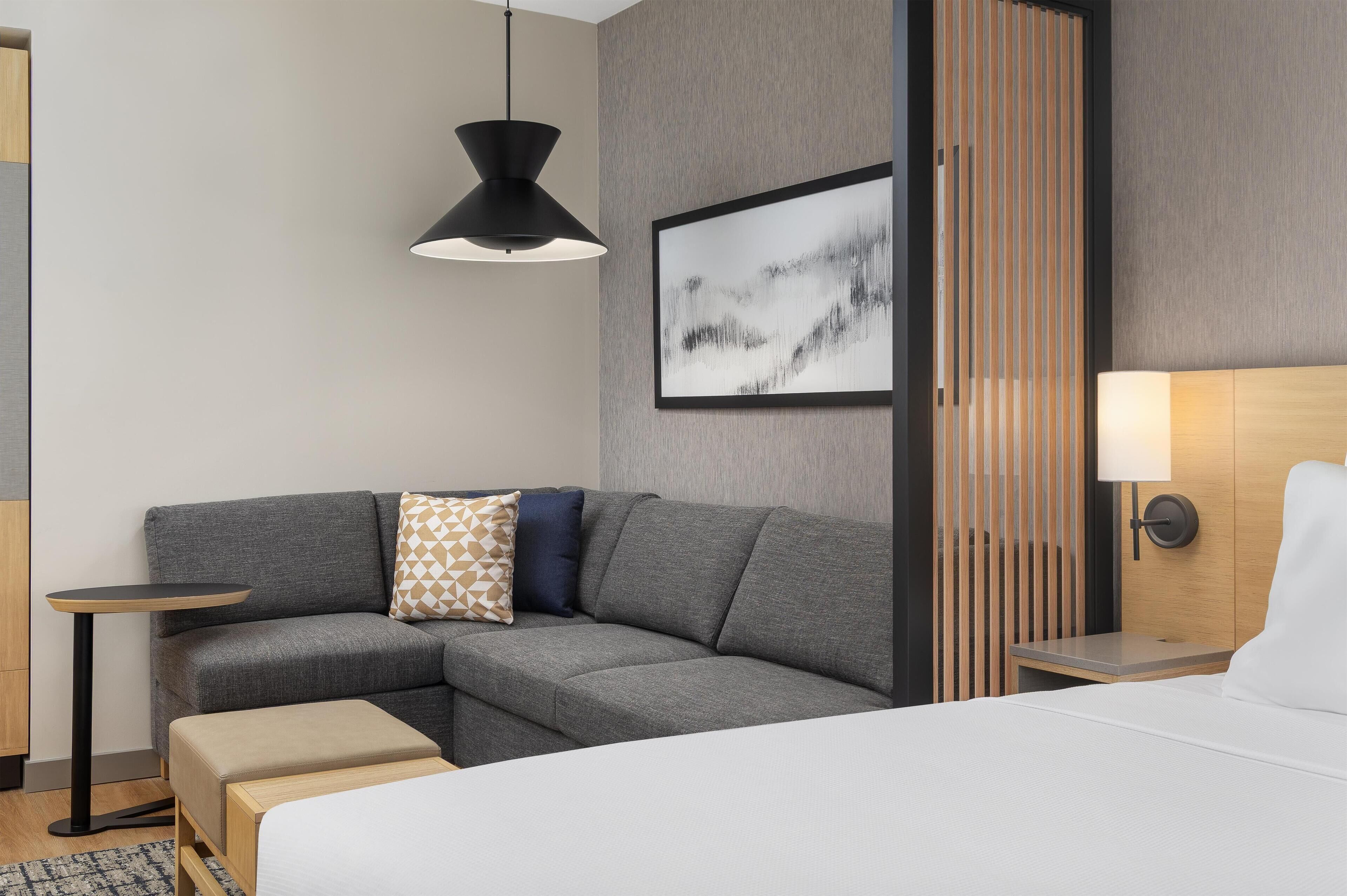 In-room safe, desk, laptop workspace, blackout curtains