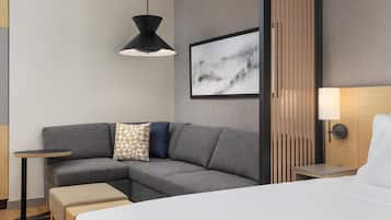 In-room safe, desk, laptop workspace, blackout curtains