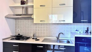 A modern kitchen with a gas stove, sink, and a dishwasher. - To complete (Bergamo)