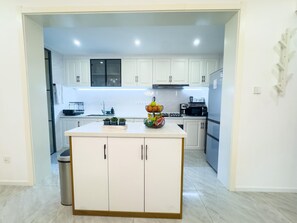 Family Apartment, Pool View | Private kitchen