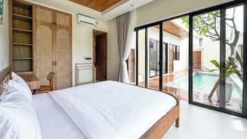 Premium Villa, 2 Bedrooms, Non Smoking, Private Pool | Free WiFi, bed sheets
