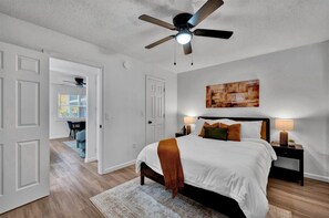 1 bedroom, iron/ironing board, internet, bed sheets