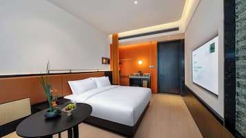 Premium River View King Bed Room with Garden Terrace | Laptop workspace, free WiFi, bed sheets