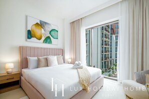 Apartment, Balcony, Pool View | Blackout curtains, iron/ironing board, free WiFi - LUX The Dubai Creek Beach Suite 2 (Dubai)
