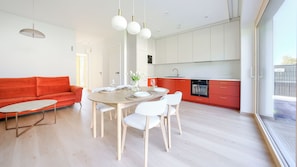 House (A) | Living area | Flat-screen TV - Inteligentne Rubinowe Domy Sun & Snow (Grzybowo)