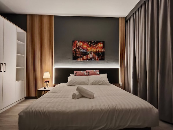 1 bedroom, Internet, bed sheets - Twin Galaxy Minimalist Studio 2-4Pax CIQ JB Town (Johor Bahru)