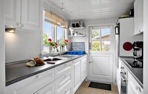 Fridge, oven, stovetop, coffee/tea maker