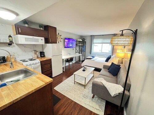 This tastefully appointed and nicely furnished studio is perfect for the traveling professional