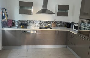 Microwave, oven, stovetop, dishwasher