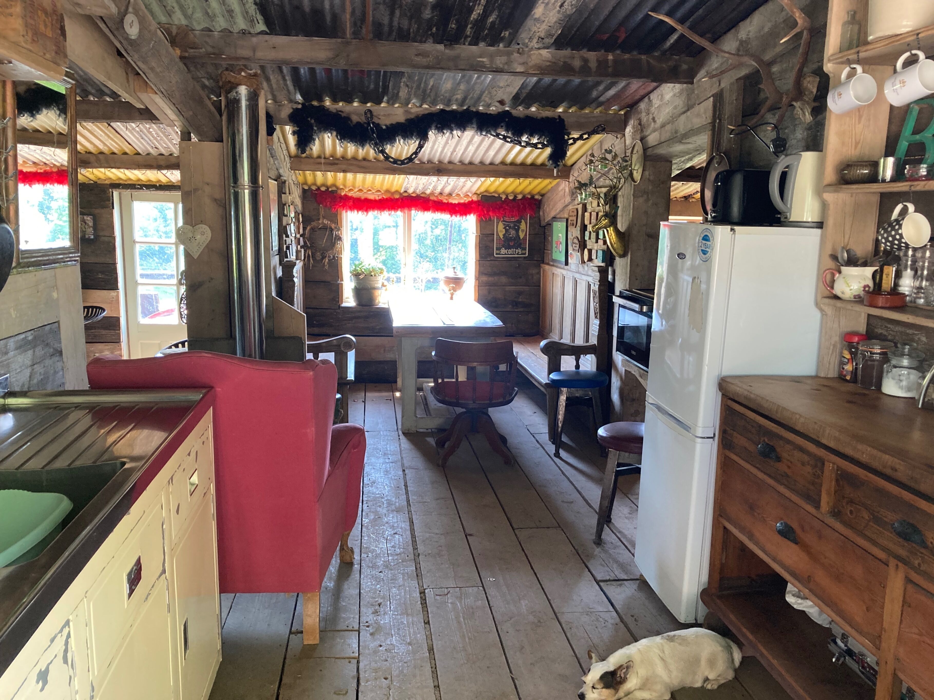 Fridge, oven, stovetop, electric kettle
