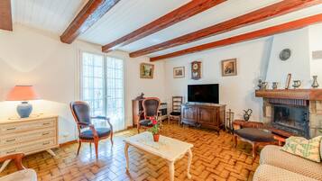 Télévision, cheminée