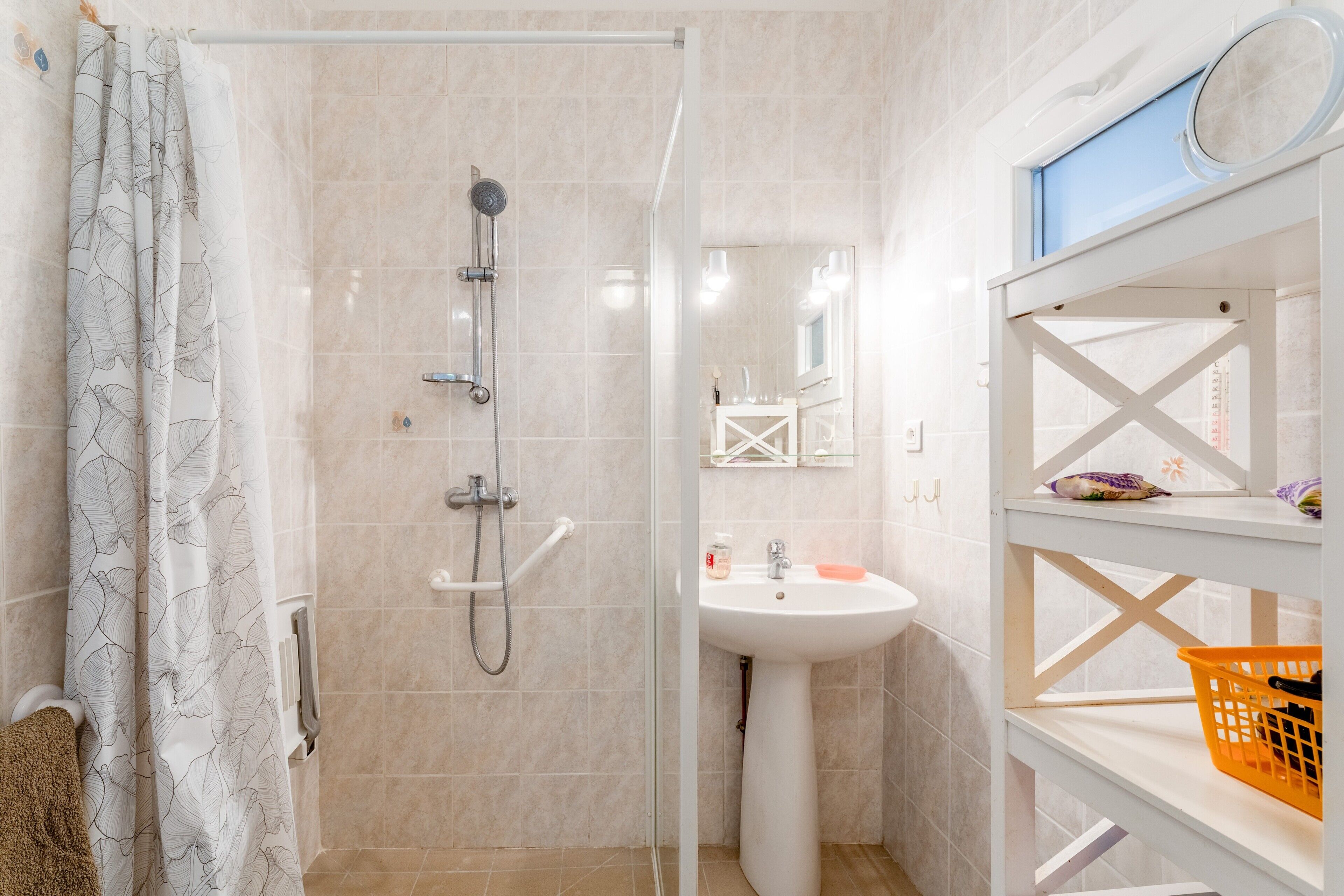 Shower, hair dryer