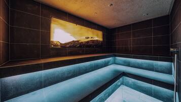 Sauna, steam room, Turkish bath, body treatments, prenatal massages