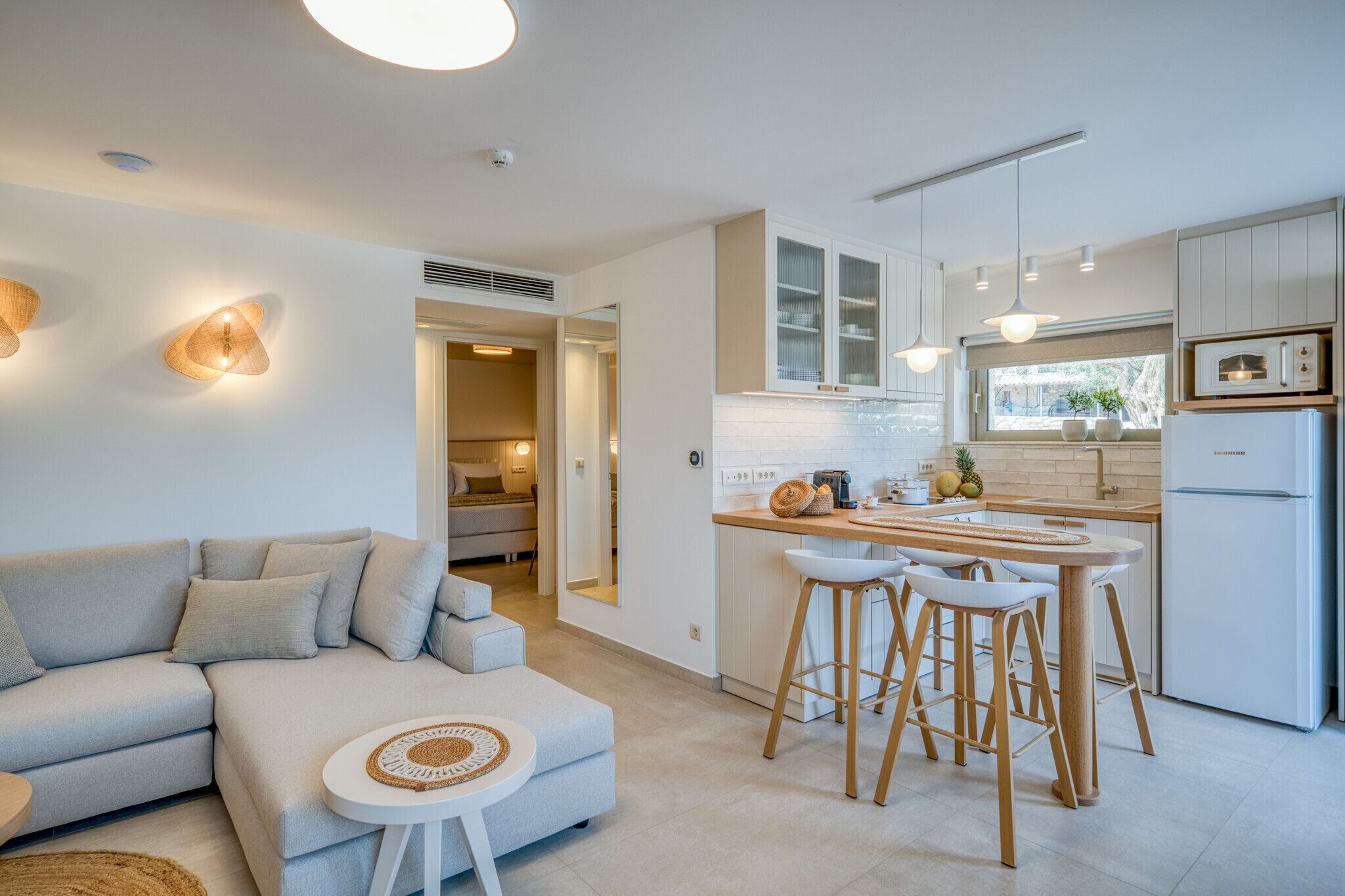 Family Apartment, 2 Bedrooms, Terrace, Sea View | Living area | 43-inch Smart TV with digital channels