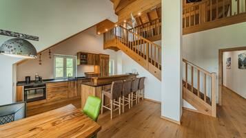 Comfort Penthouse, 2 Bedrooms, Balcony, Mountain View | Private kitchen | Coffee/tea maker, electric kettle, toaster