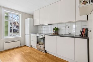 Fridge, oven, stovetop, dishwasher