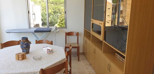 Spacious 3 BR apartment with wide windows and fireplace in the heart of Brumana
