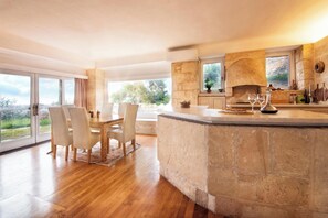 Classic Villa, Mountain View | Living room | 65-inch Smart TV with digital channels - Artisan Villa Aegina (Aegina)