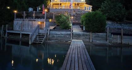 Tranquil Cove | Lakefront Cabin w. Wraparound Deck + Entertainment Room